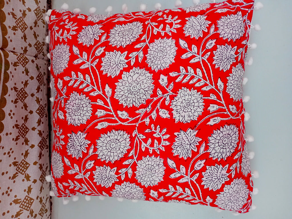 Indian Hand Block Decorative Cushion Cover Cotton Sofa Decorative Cushion Pillow Cover Cushion Case