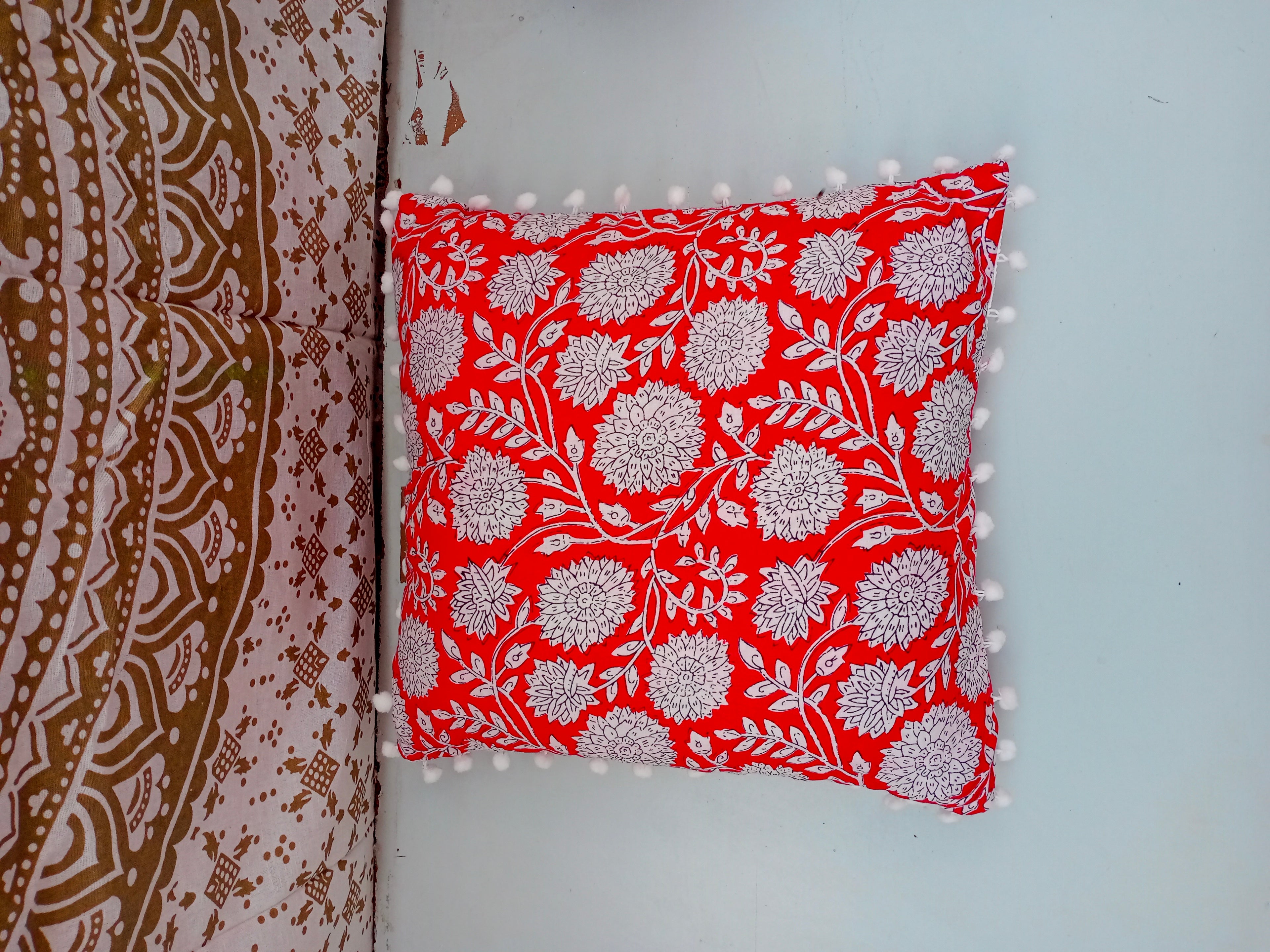 Indian Hand Block Decorative Cushion Cover Cotton Sofa Decorative Cushion Pillow Cover Cushion Case