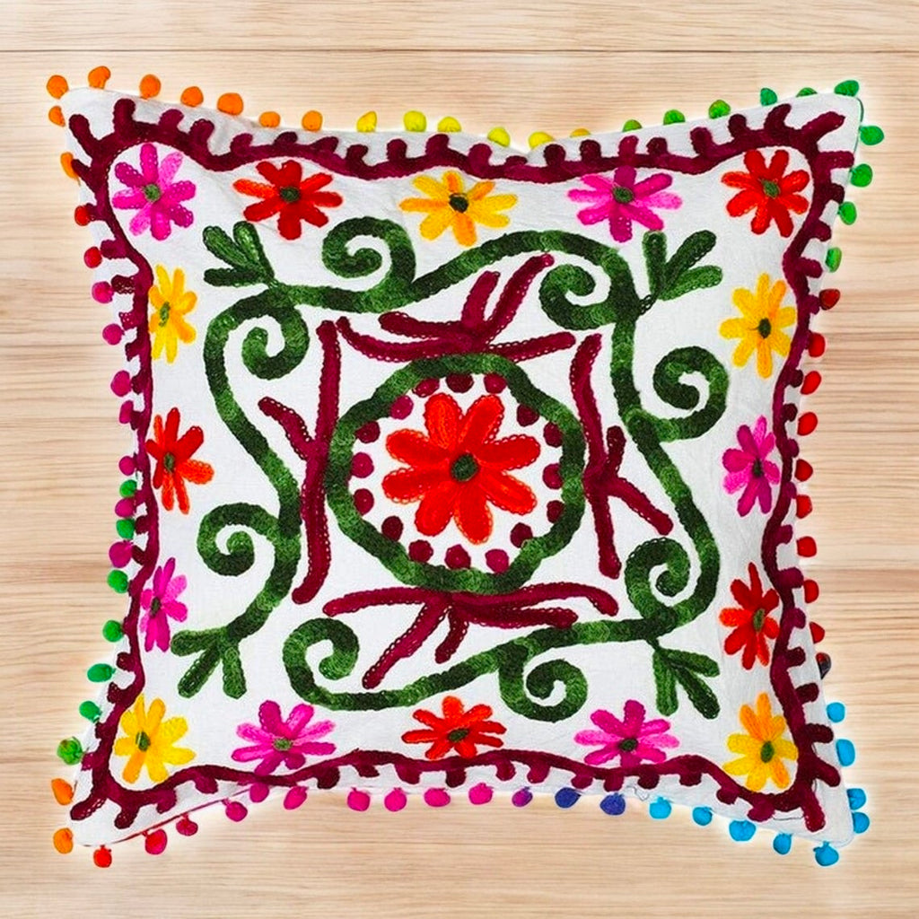 Handmade Suzani Pillow Cover 16x16 Inch Pillow Cover Cushion Covers