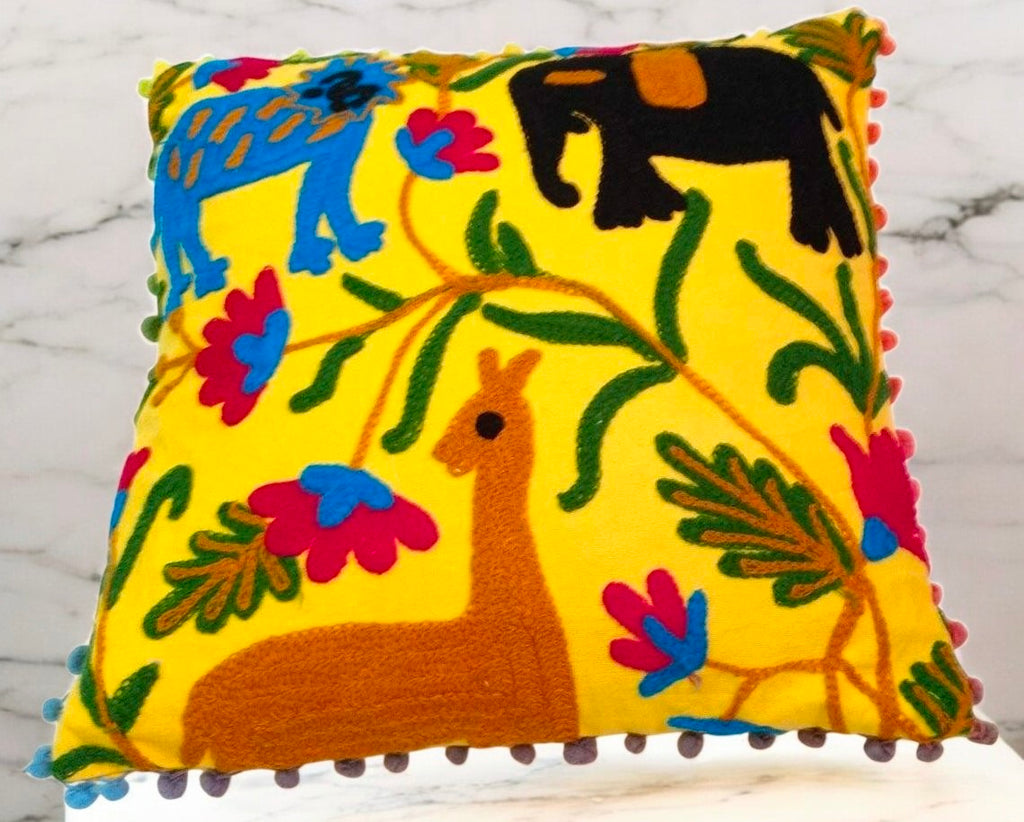 Handmade Embroidered Suzani Pillow Cover 16x16 Inch Cushion Covers