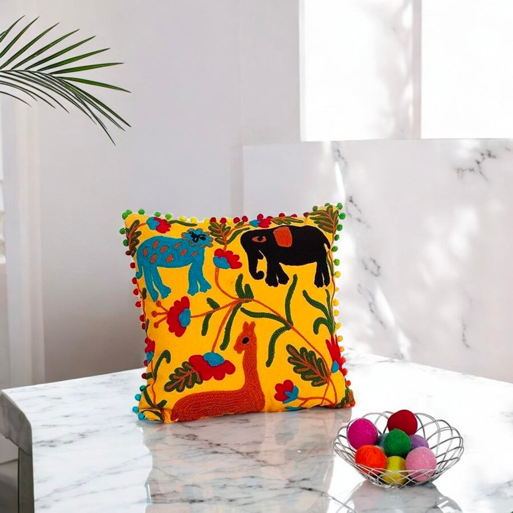 Handmade Embroidered Suzani Pillow Cover 16x16 Inch Cushion Covers