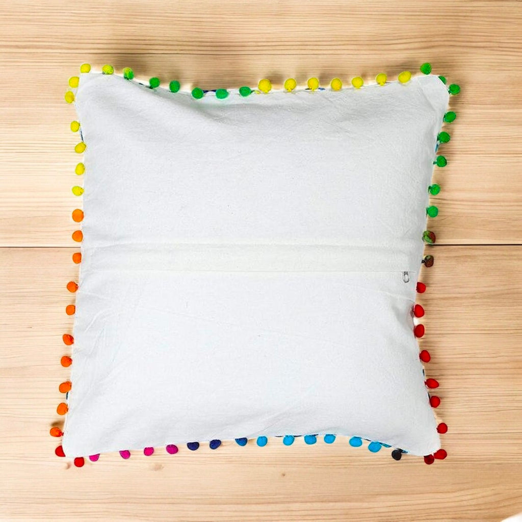 Embroidered Cushion Cover Cotton Sofa Decorative Cushion Pillow Cover Cushion Case 16" X 16" Inch