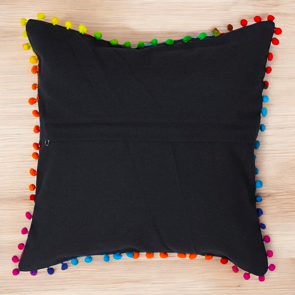 Embroidered Cotton Cushion Cover 16" X 16" Inch Pillow Cover