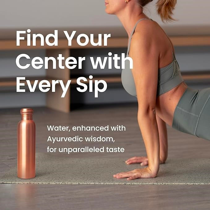 Copper Bottle (1000ml): 100% Pure BPA-Free Water Bottle | Copper-Infused Water | Leak Proof | Office Use | Boosts Immunity | Supports Digestive & Liver Health | Ayurveda Inspired