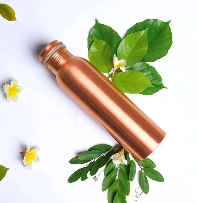 Copper Bottle (1000ml): 100% Pure BPA-Free Water Bottle | Copper-Infused Water | Leak Proof | Office Use | Boosts Immunity | Supports Digestive & Liver Health | Ayurveda Inspired