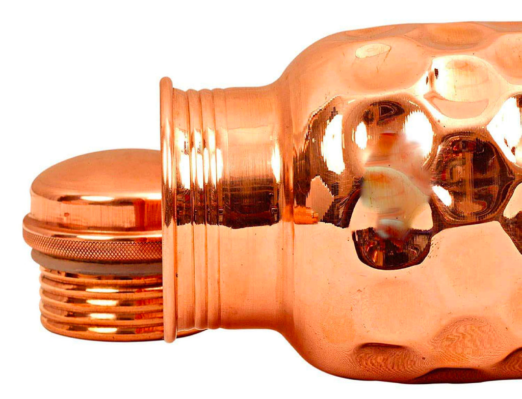 Copper Bottle 100% Pure Copper BPA-Free Water Bottle | Copper-Infused Water | Leak Proof | Office Use | Boosts Immunity | Supports Digestive & Liver Health | Ayurveda Inspired