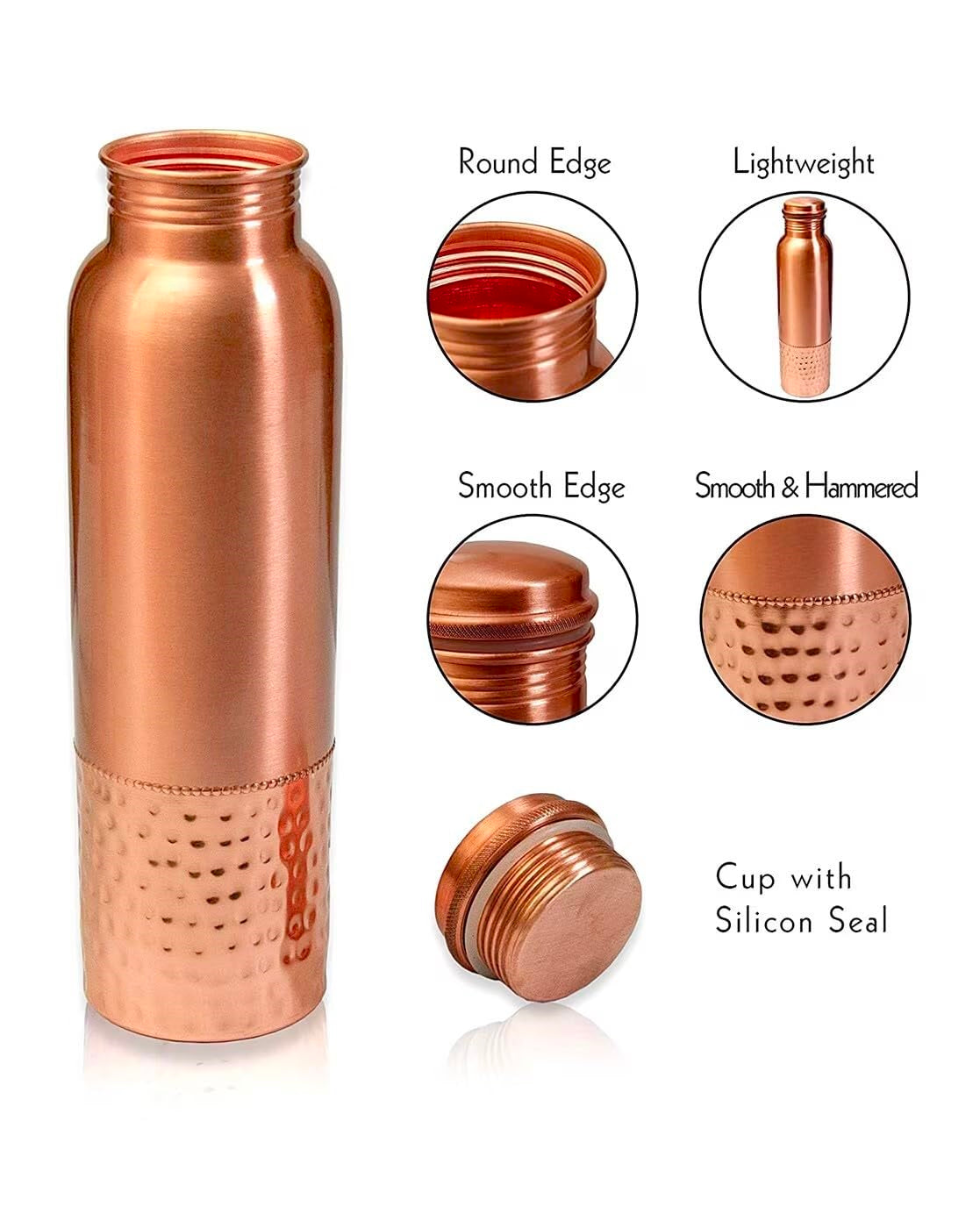 Copper Water Bottle for Health & Wellness