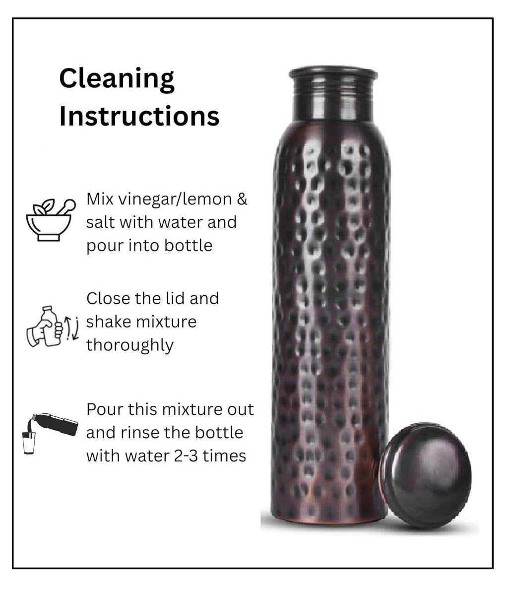 Handcrafted Pure Copper Water Bottle for Drinking Water, 34 Oz Leak-Proof