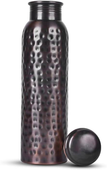 Handcrafted Pure Copper Water Bottle for Drinking Water, 34 Oz Leak-Proof