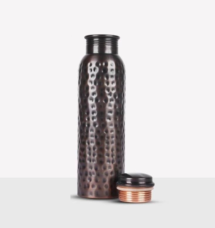 Handcrafted Pure Copper Water Bottle for Drinking Water, 34 Oz Leak-Proof