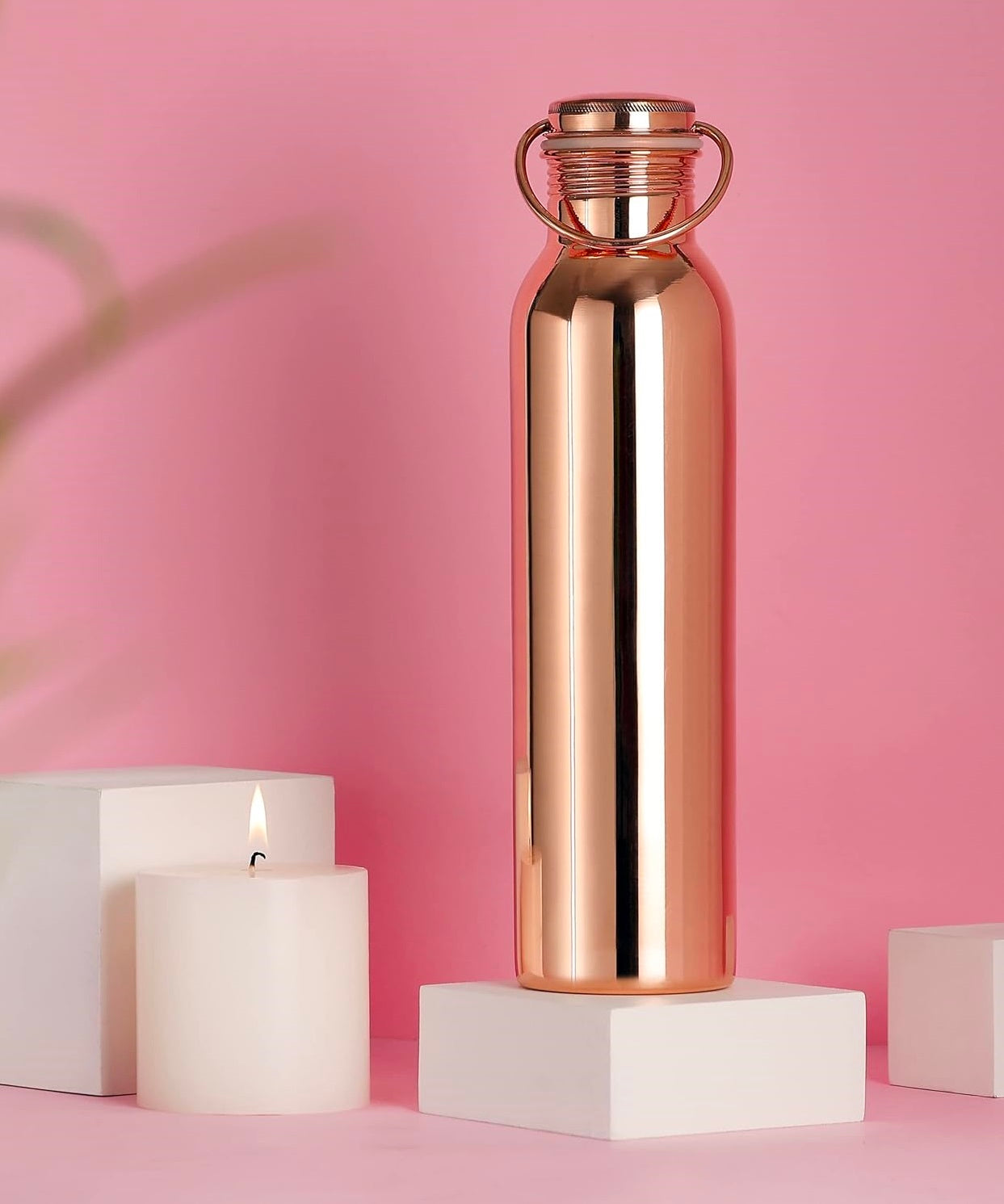 Handcrafted Handal Pure Copper Water Bottle for Drinking Water, 34 Oz Leak-Proof