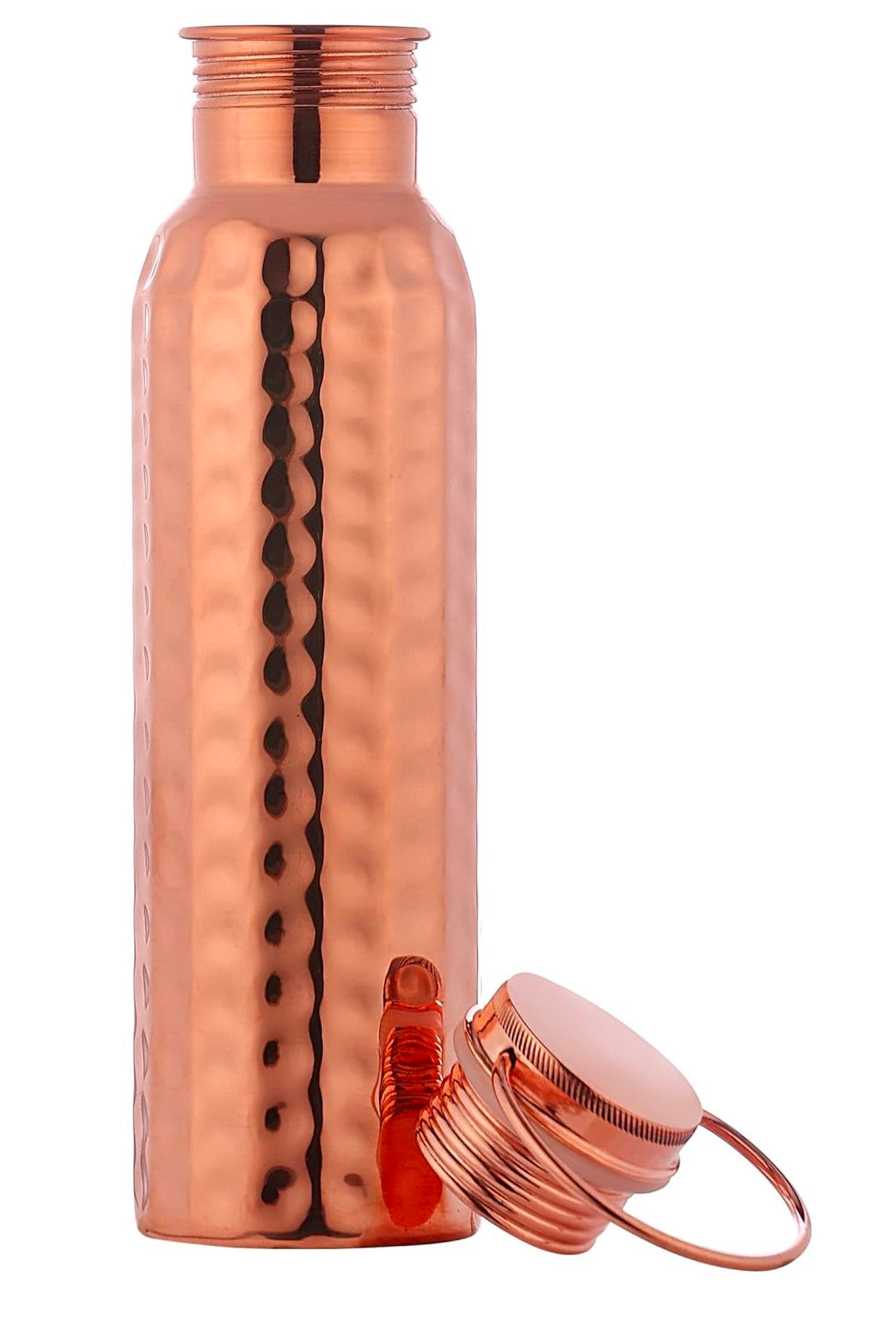 Pure Copper Water Bottle Hammered Finish Handal for Drinking Water, 34 Oz Leak-Proof