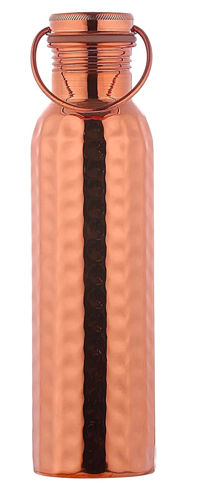 Pure Copper Water Bottle Hammered Finish Handal for Drinking Water, 34 Oz Leak-Proof