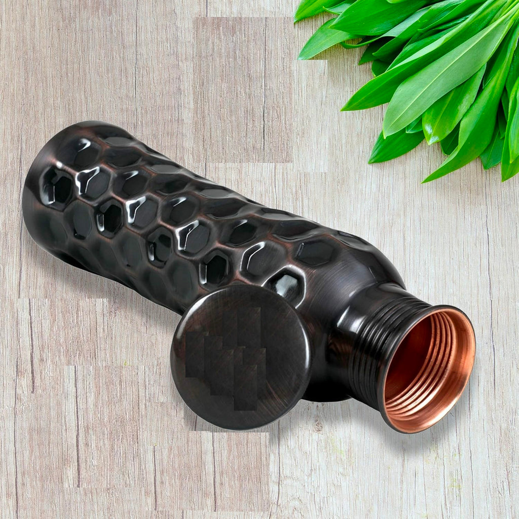 Black Daimond Pure Copper Water Bottle for Drinking Water, 34 Oz Leak-Proof
