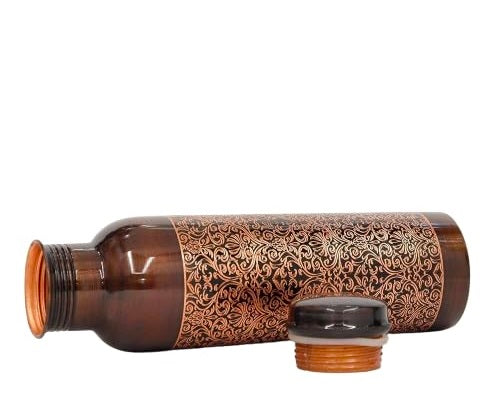 Pure Copper Water Bottle for Drinking Water, 34 Oz Stay Hydrated and Enjoy Ayurvedic Benefits – Leak-Proof, Temperature Retention, Eco-Friendly Design – Durable Copper Bottle