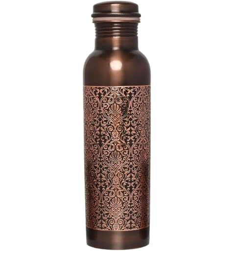 Pure Copper Water Bottle for Drinking Water, 34 Oz Stay Hydrated and Enjoy Ayurvedic Benefits – Leak-Proof, Temperature Retention, Eco-Friendly Design – Durable Copper Bottle
