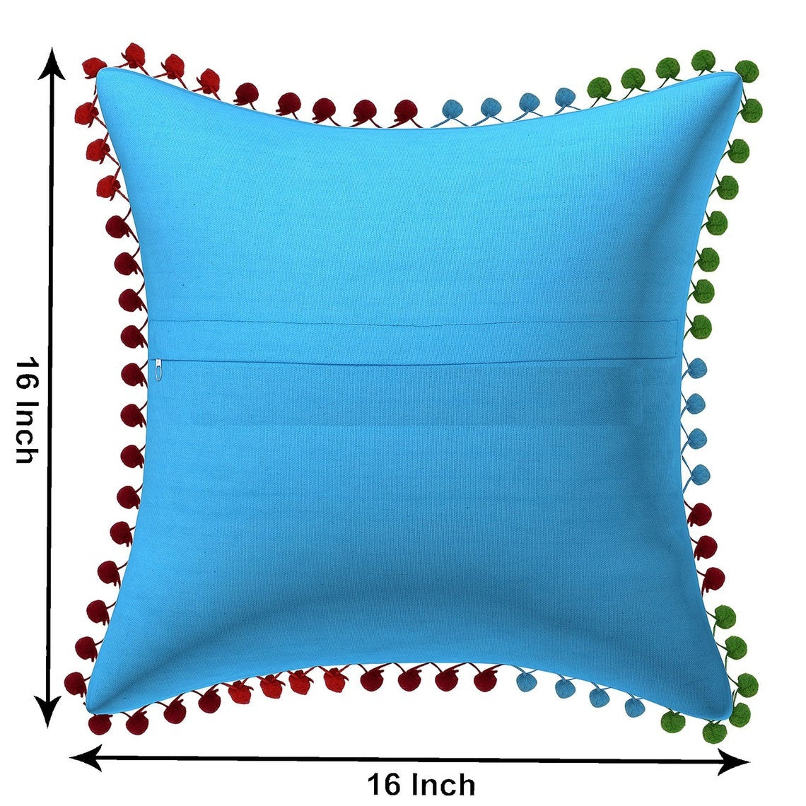 Handmade Cushion Cover Cotton Sofa Decorative Cushion Pillow Cover Cushion Case 16" X 16" Inch