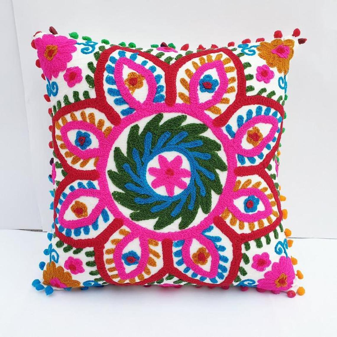 Decorative Hand Made Cotton Throw/Pillow Cushion Covers (16 X 16 Inches)