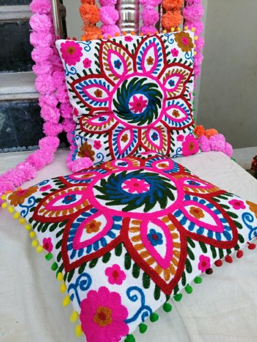 Decorative Hand Made Cotton Throw/Pillow Cushion Covers (16 X 16 Inches)